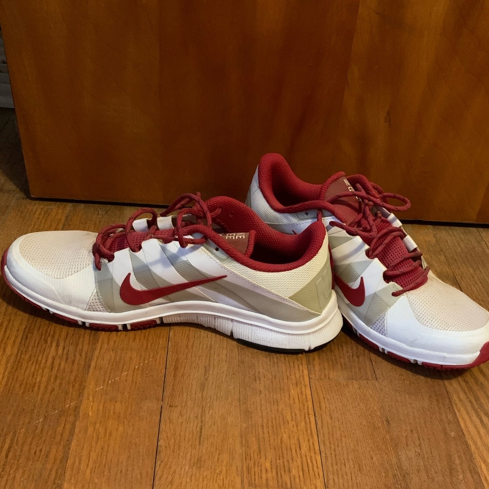 Red & white Nike Frees